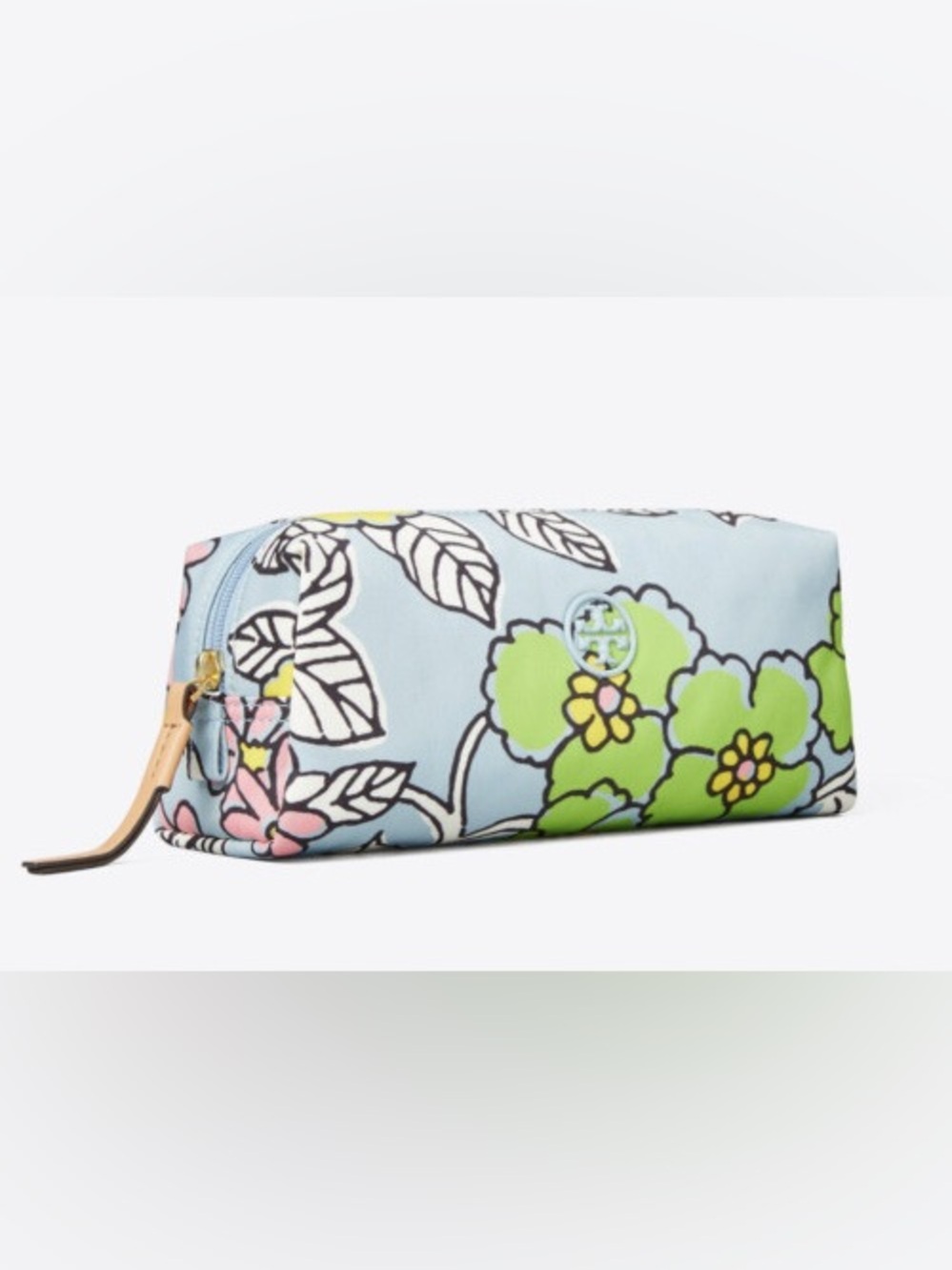 NWOT Tory Burch Blue Floral Cosmetic Travel Case